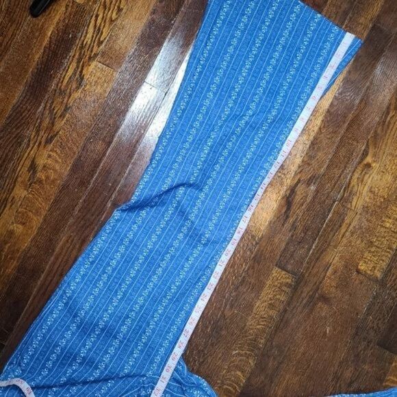 Vintage 60s 70s Blue White Boho Bell Bottom Hippie Retro Pants - Picture 11 of 14